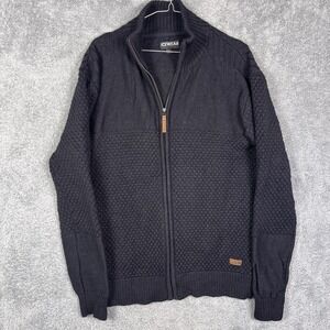 Icewear‎ Sweater Mens L Meyvant Cardigan Maxwin Full Zip Knit Textured 100% Wool